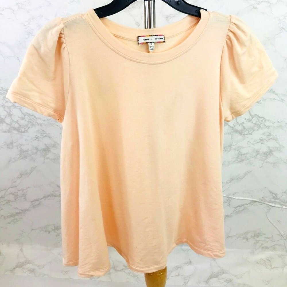Anthropologie Eri + Ali Apricot Baby Doll Shirt